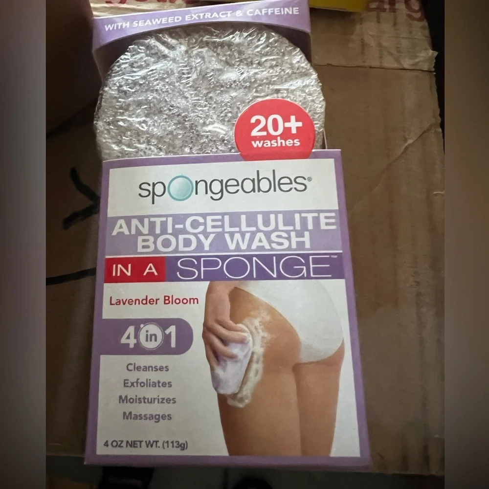 12x PACK -Anti-Cellulite BodyWash in a Sponge - Lavender 20+ washes each